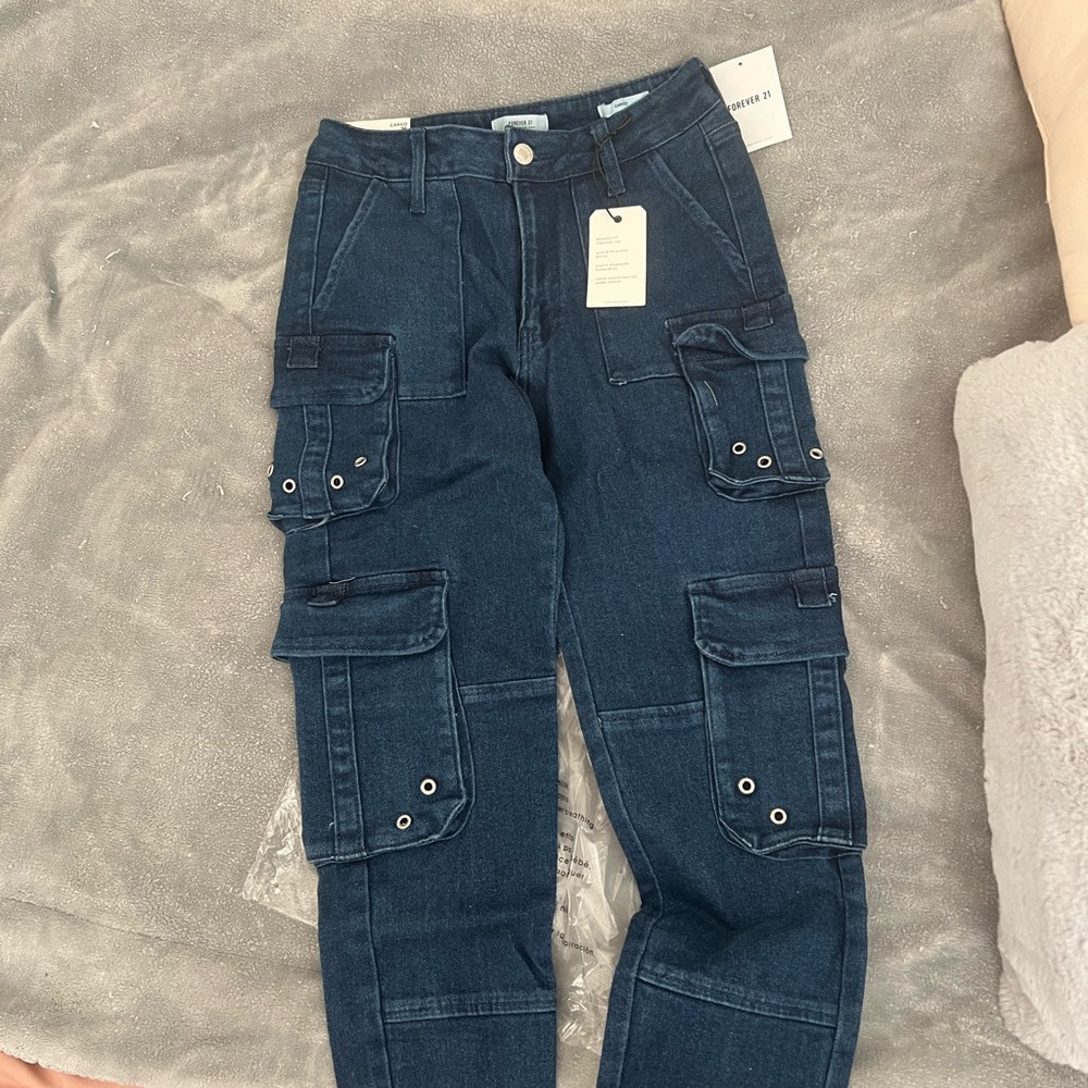 Forever 21 Dark Blue Straight Leg Jeans